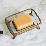 Porte-Savon en Verre et Laiton