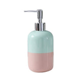 Distributeur de Savon en Céramique Rose et Bleu