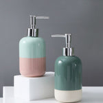 Distributeur de Savon en Céramique Rose et Bleu