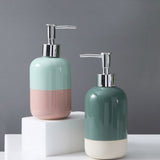 Distributeur de Savon en Céramique Rose et Bleu