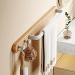 Porte-serviette Aluminium Blanc et Bois