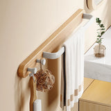 Porte-serviette Aluminium Blanc et Bois