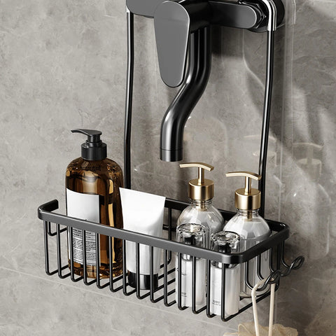 panier de douche aluminium noir