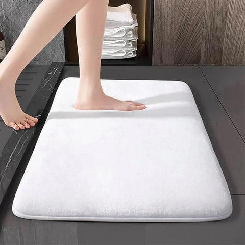 Tapis de salle de bain épais et absorbant blanc