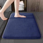 Tapis de salle de bain épais et absorbant bleu