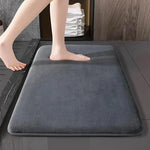 Tapis de salle de bain épais et absorbant gris