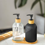 Distributeur de Savon en Verre à Rayures