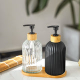 Distributeur de Savon en Verre à Rayures