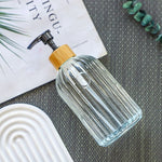 Distributeur de Savon en Verre à Rayures