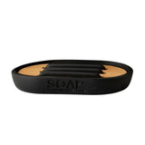 porte-savon bambou noir