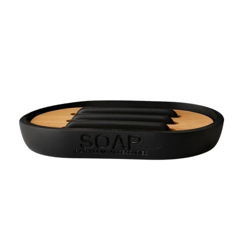 porte-savon bambou noir