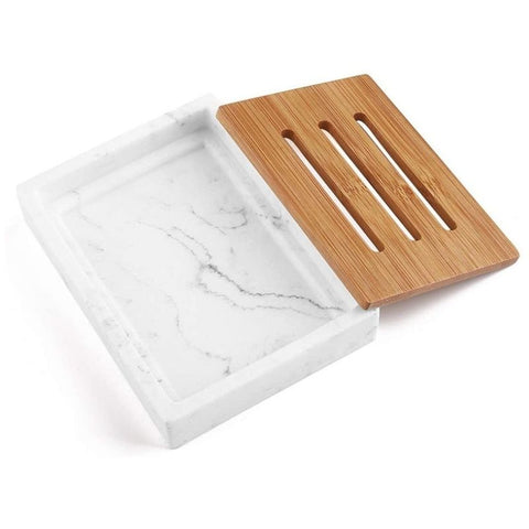 porte-savon marbre et bois